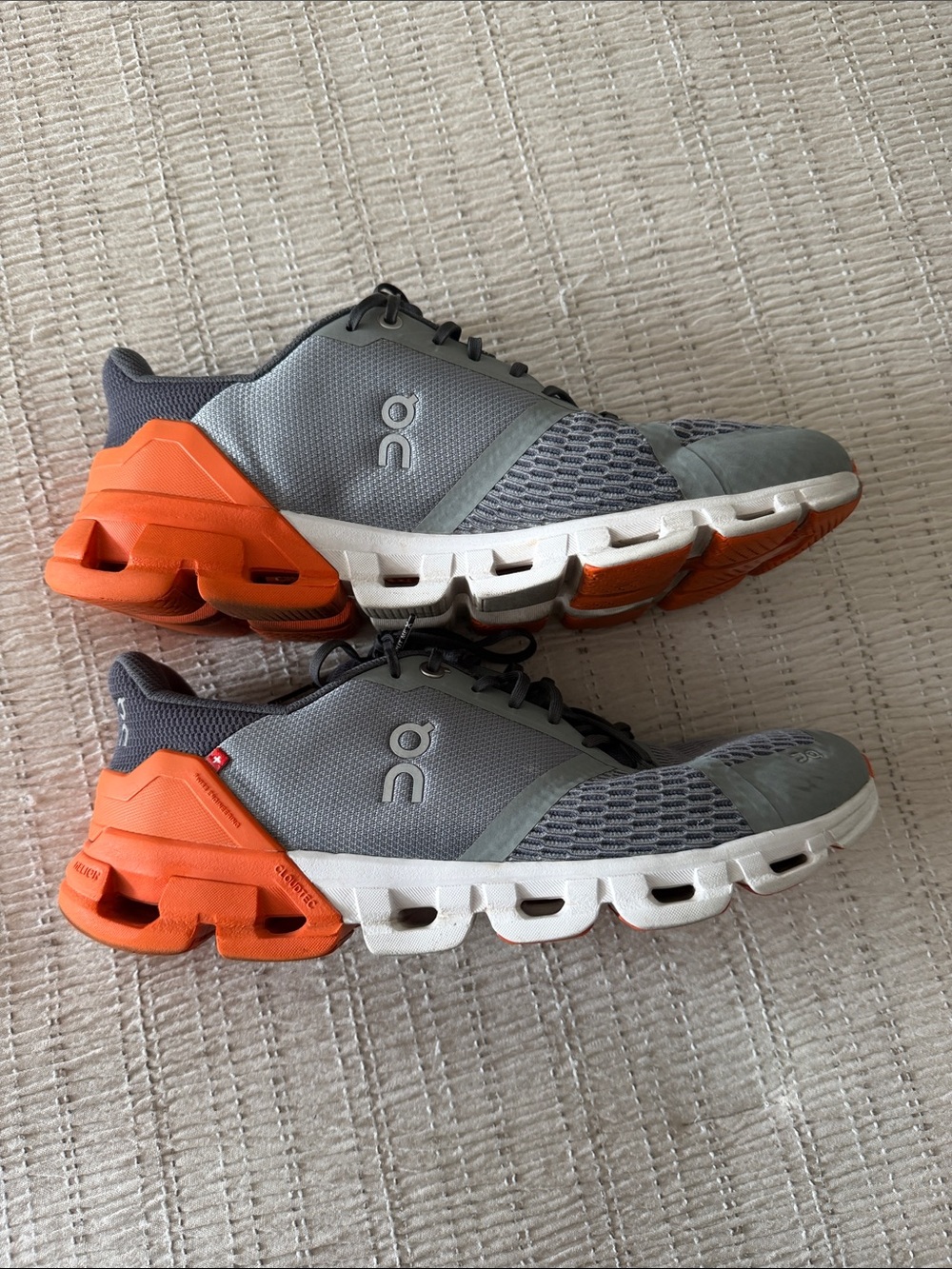 On Cloudace Men’s 9.5 Running Shoes Gray Orange CloudTec Athletic Sneakers